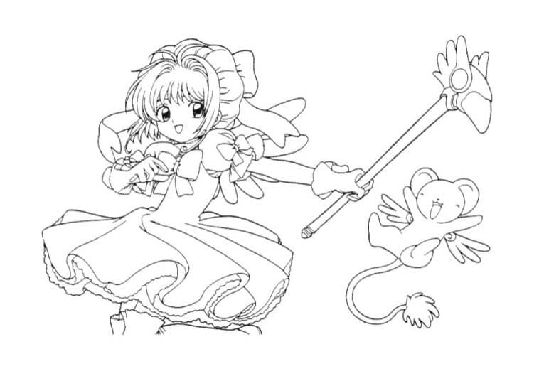 심플 카드캡터 사쿠라 coloring page