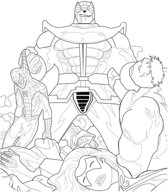 타노스 대 어벤저스 coloring page