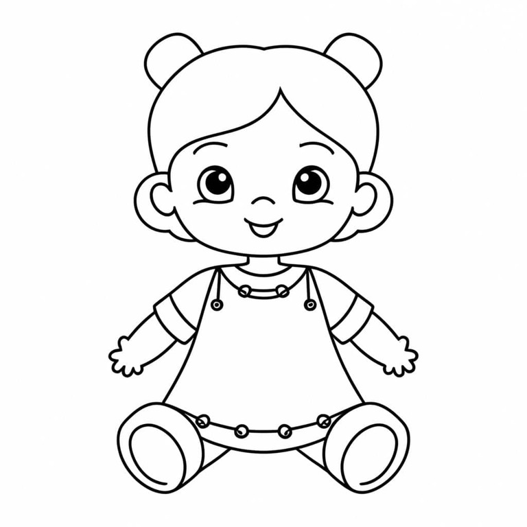 웃는 인형을 그리다 coloring page