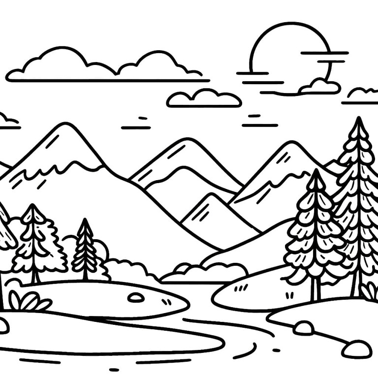 완벽한 산 coloring page