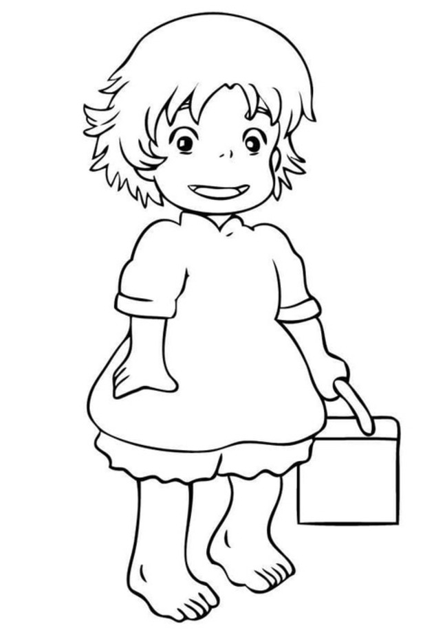 예쁜 포뇨 coloring page