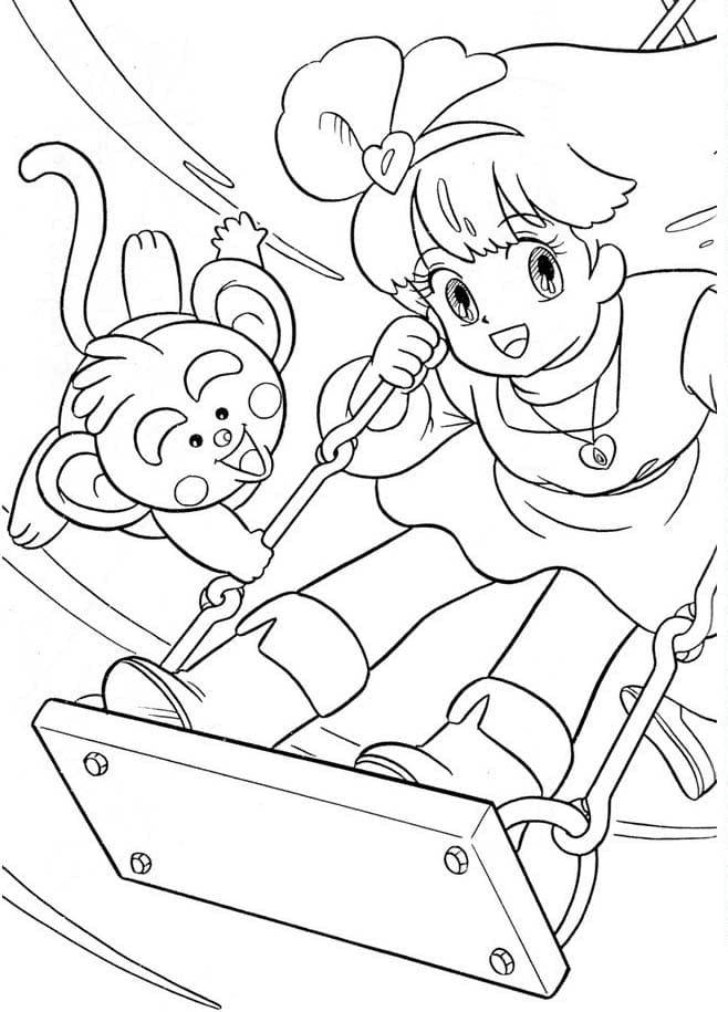 요술공주 밍키 기초적인 coloring page