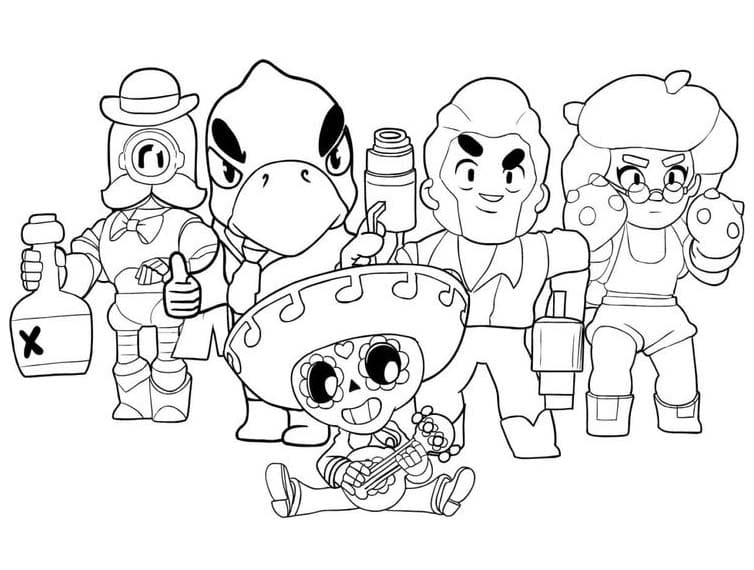 브롤 스타즈 크로우 1 coloring page