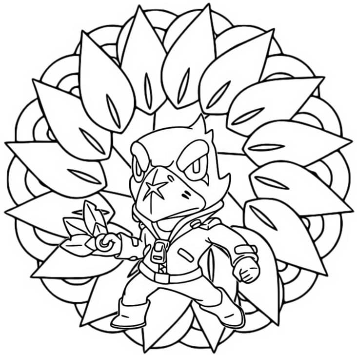 브롤스타즈 크로우 쉬움 coloring page