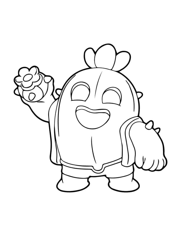 브롤스타즈 스파이크 참 귀여워요 coloring page