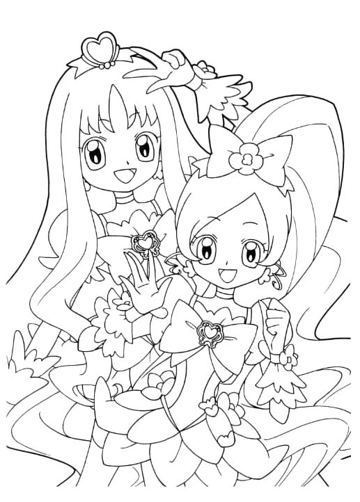 하트캐치 프리큐어 무료로 그리기 coloring page