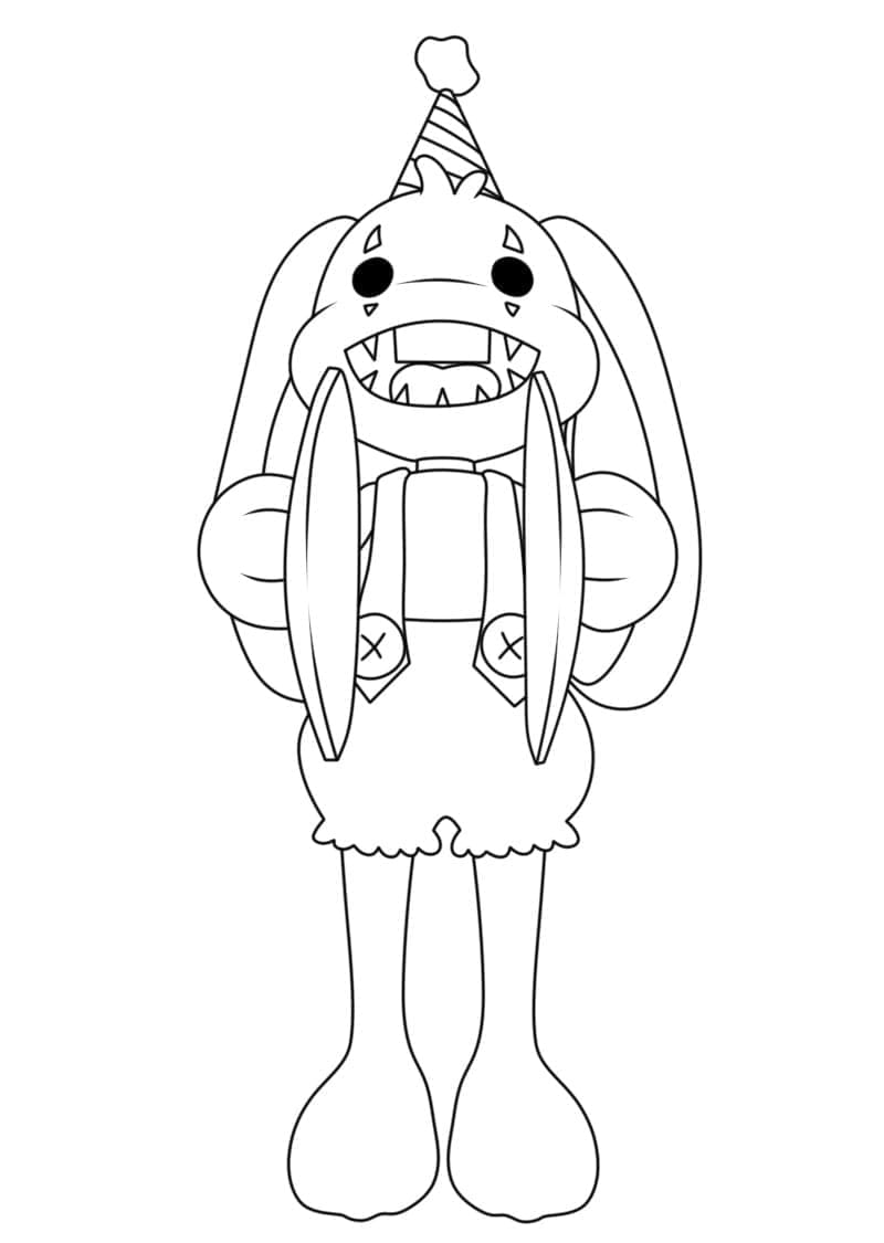 웃는 분조 토끼 coloring page