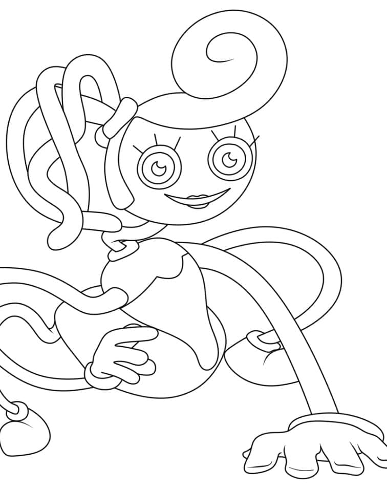 웃는 엄마 긴 다리 coloring page