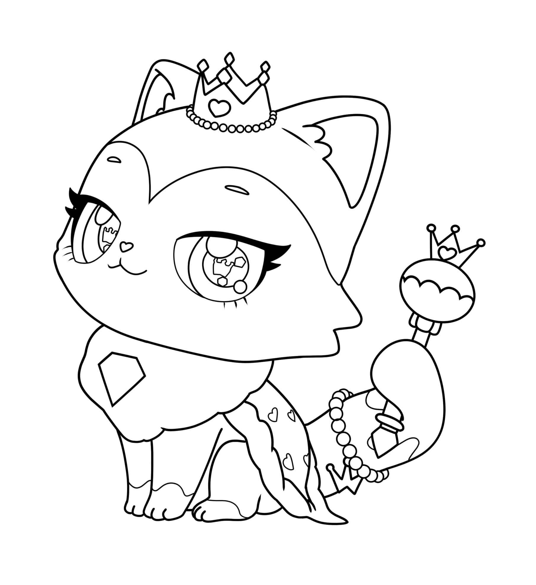 위시캣 기초적인 coloring page