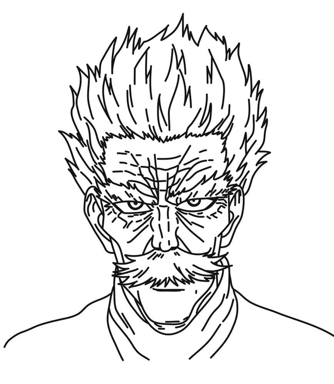 애니메이션 원펀맨에서 나온 뱅 coloring page