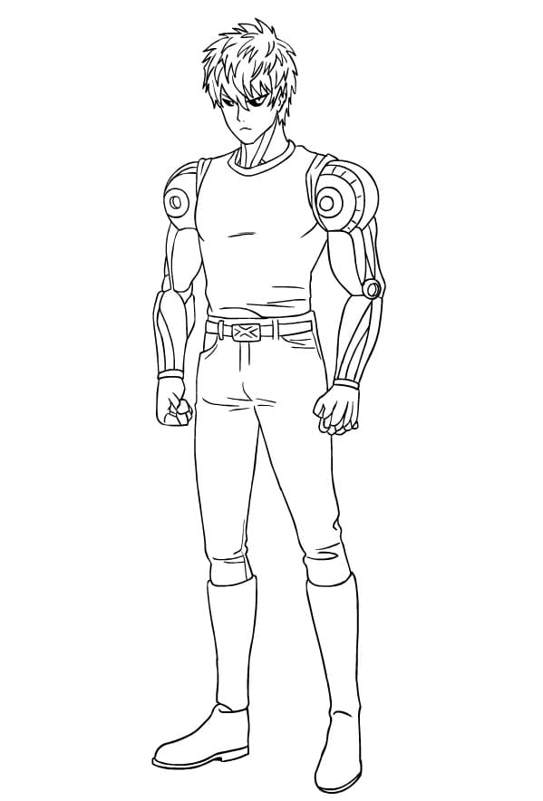 애니메이션 원펀맨의 제노스를 그려보세요 coloring page