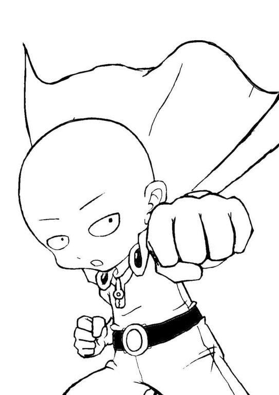 치바 사이타마 원펀맨 coloring page