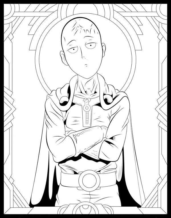 화난 사이타마 coloring page