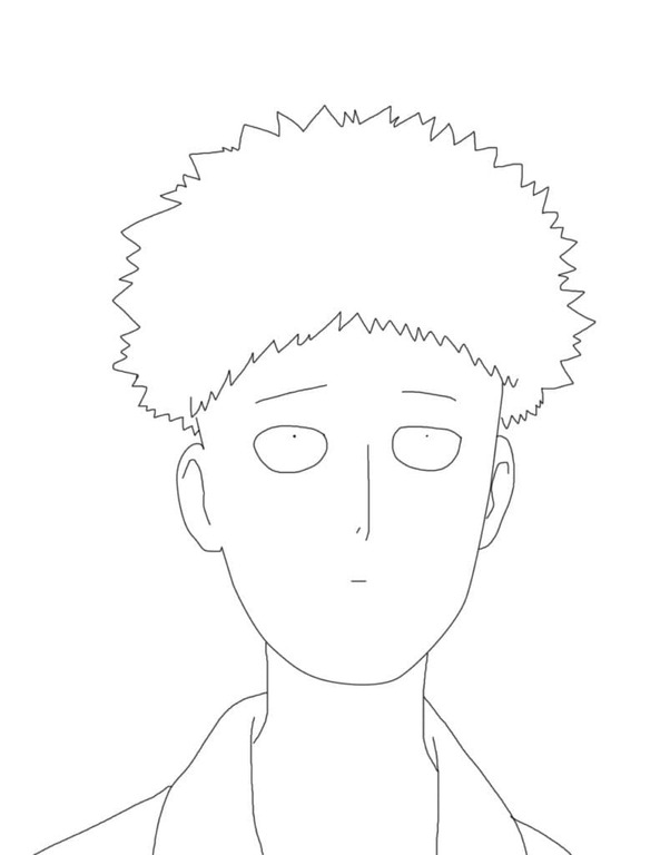 머리가 있는 웃긴 사이타마 coloring page