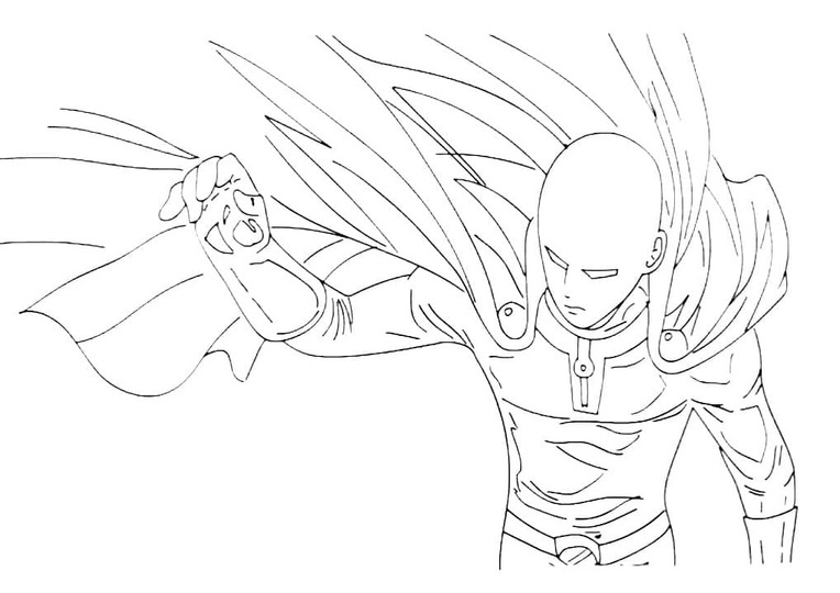 무료로 인쇄할 수 있는 원펀맨 coloring page