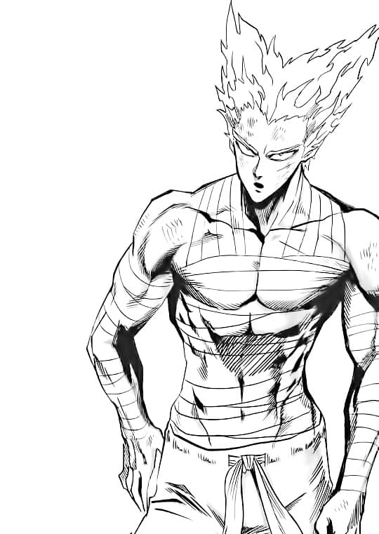 원펀맨 애니메이션에서 가로우를 그려보세요 coloring page