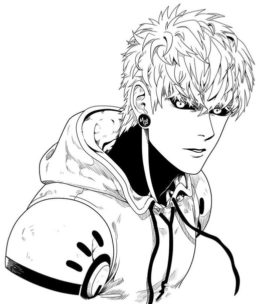 원펀맨의 제노스를 그려보세요 coloring page