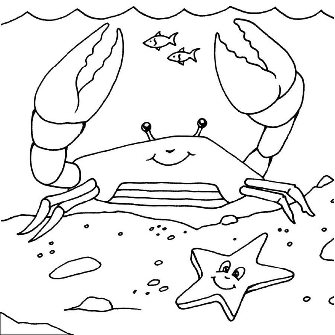 바다 밑에 게를 그려보세요