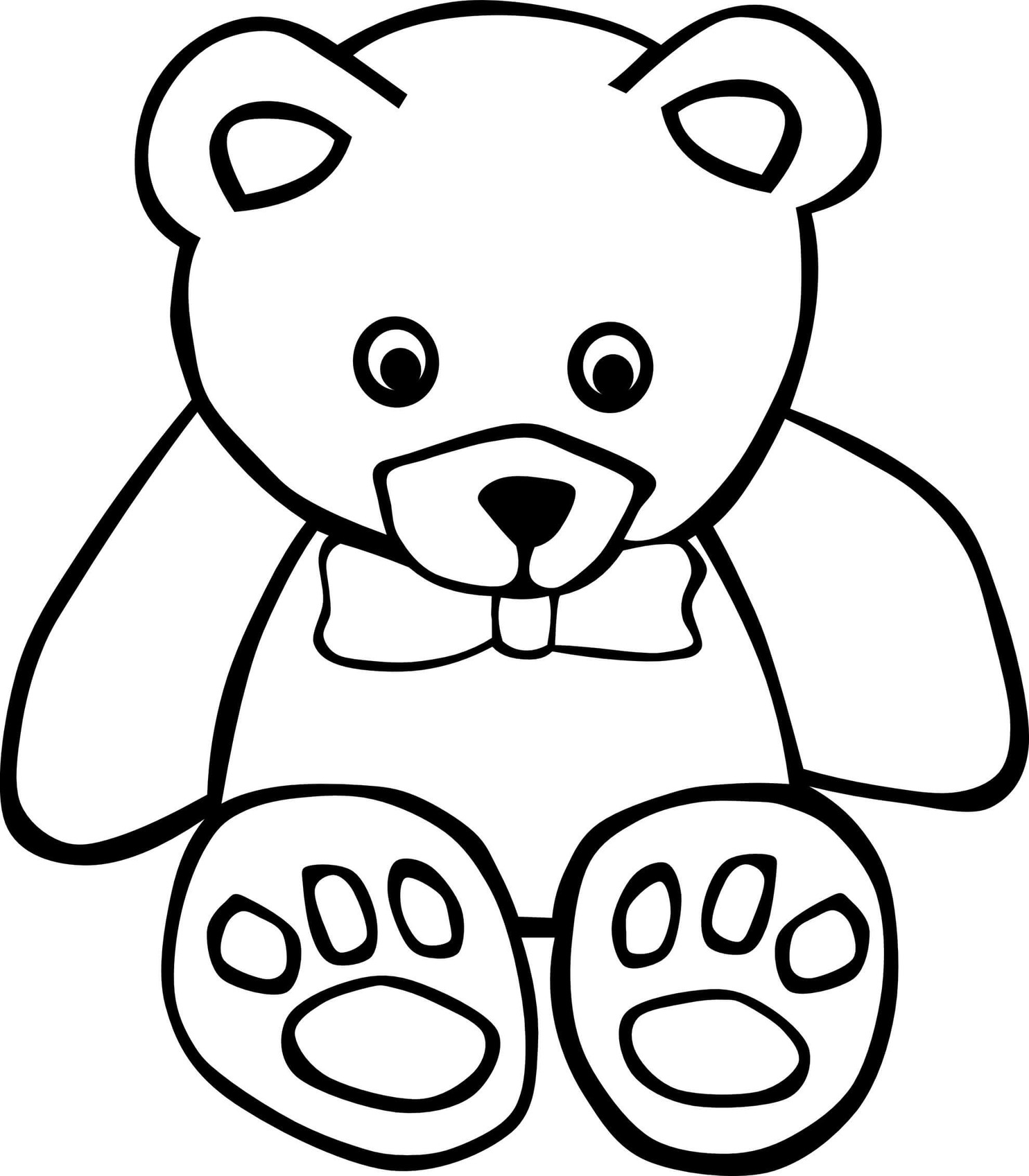 단순 도면 장난감 곰