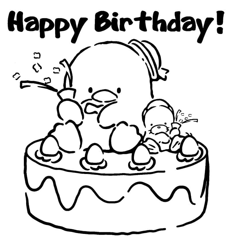 생일 케이크 위의 턱시도샘