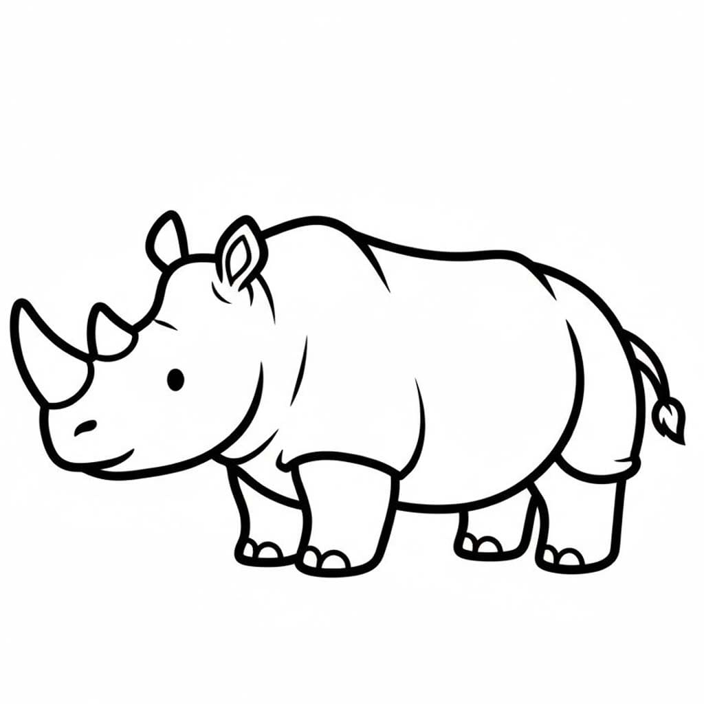 그리다 코뿔소 인쇄 가능