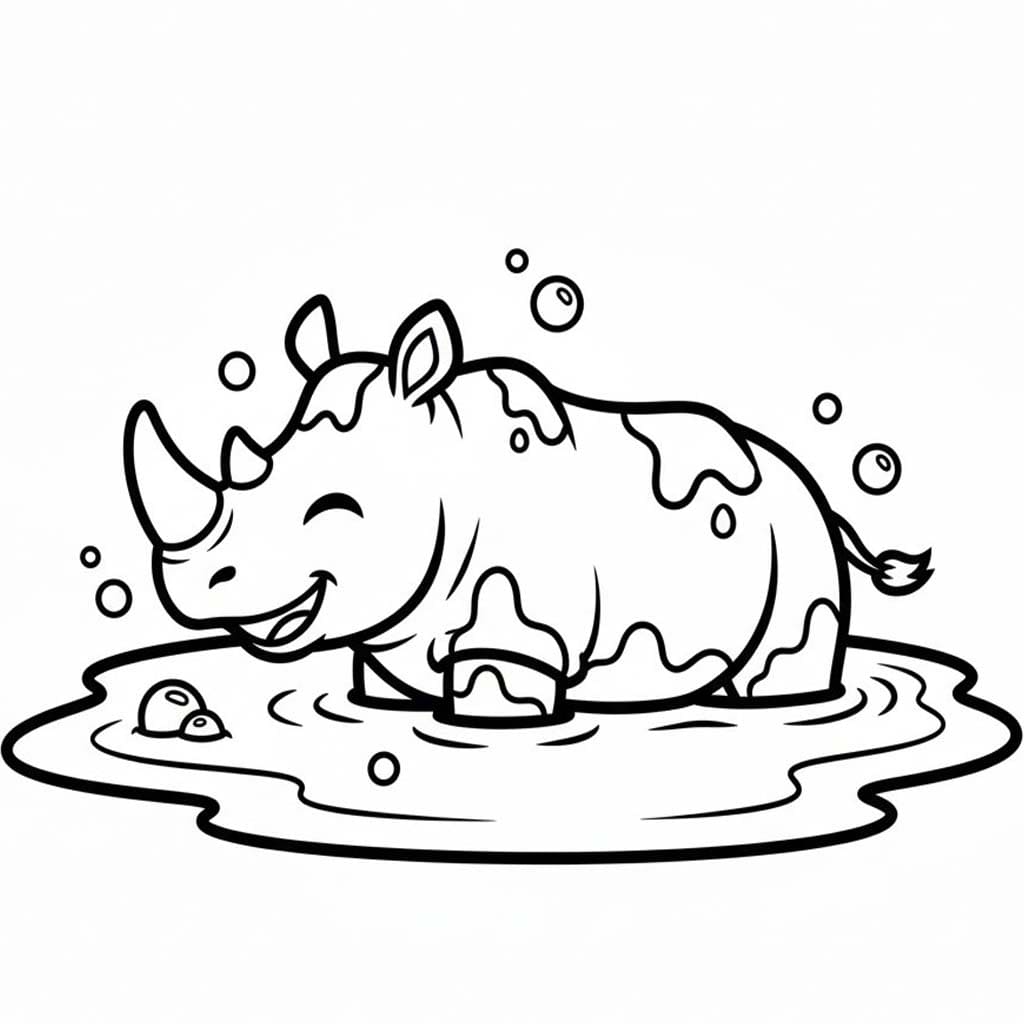 그리다 코뿔소 무료로 인쇄 가능