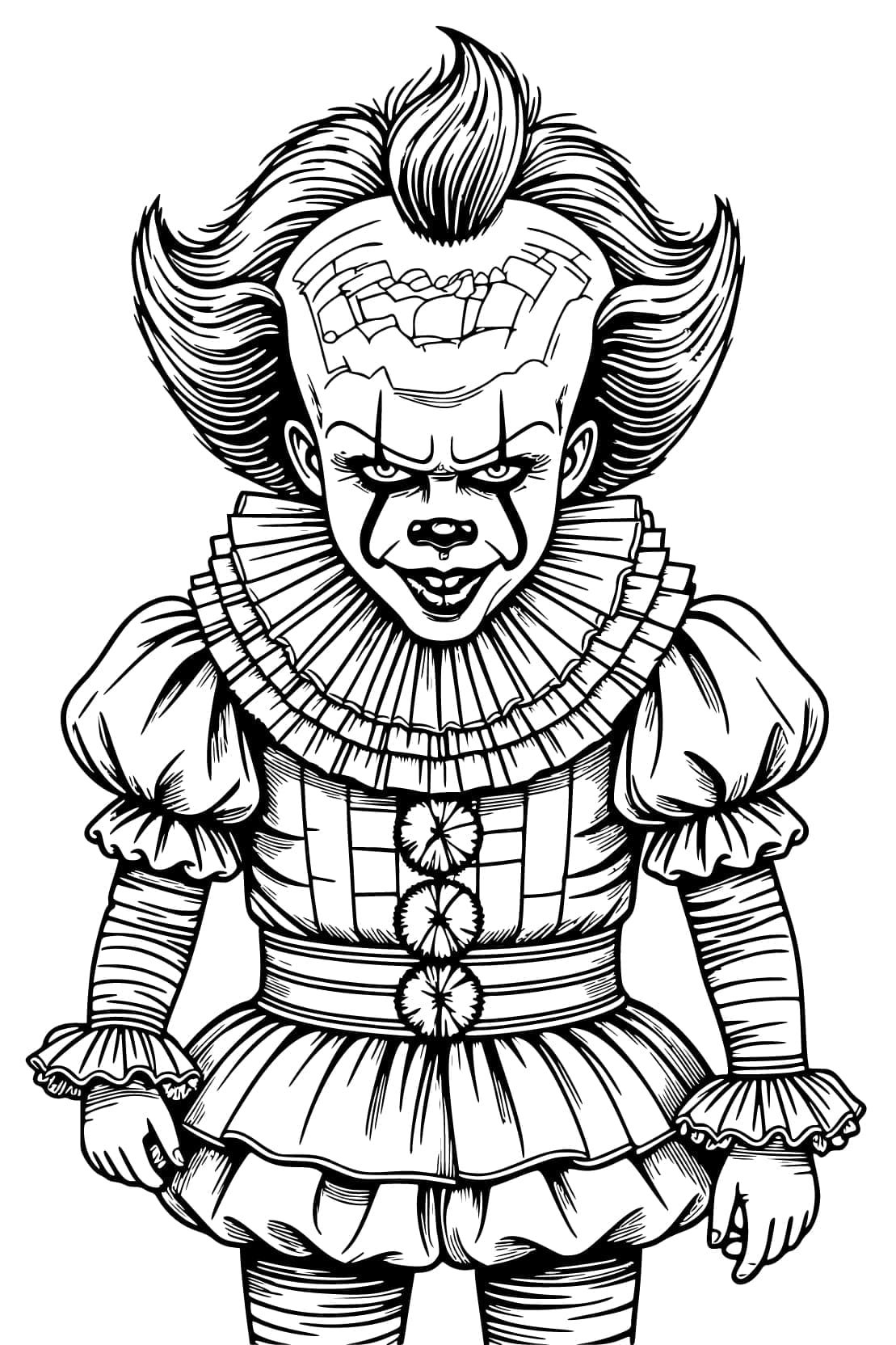 그리다 페니와이즈 인쇄 가능 색칠 그리다 페니와이즈 인쇄 가능