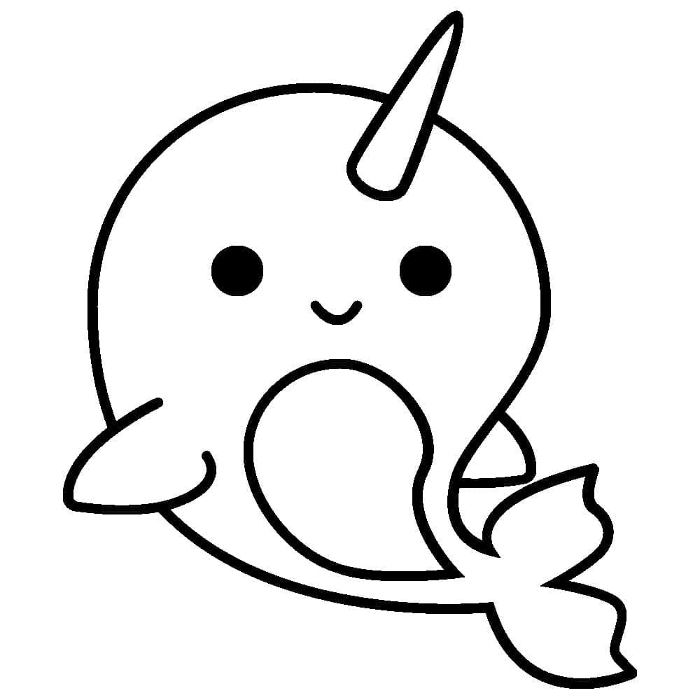 귀여운 작은 일각고래