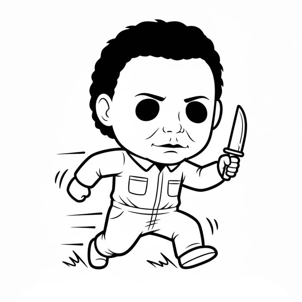 귀여운 마이클 마이어스 색칠 귀여운 마이클 마이어스