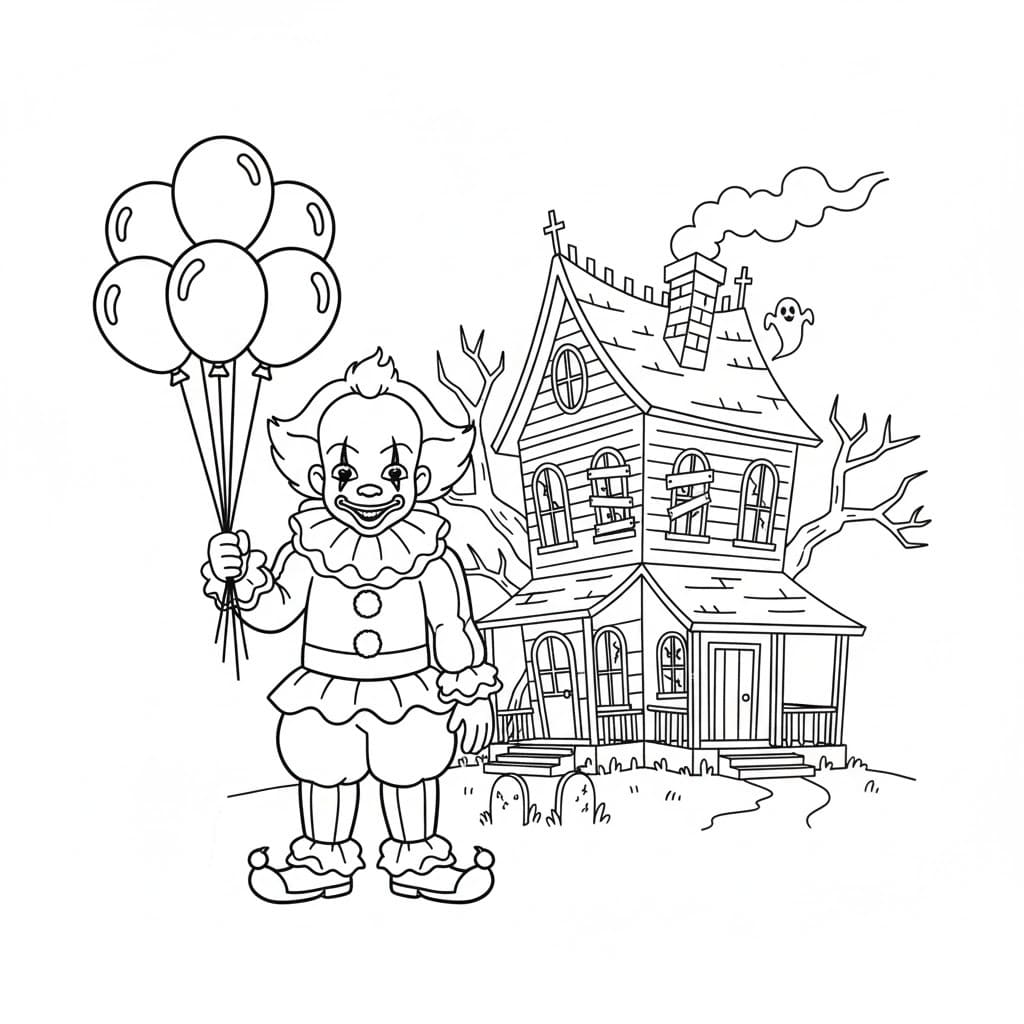 귀여운 페니와이즈 색칠 귀여운 페니와이즈