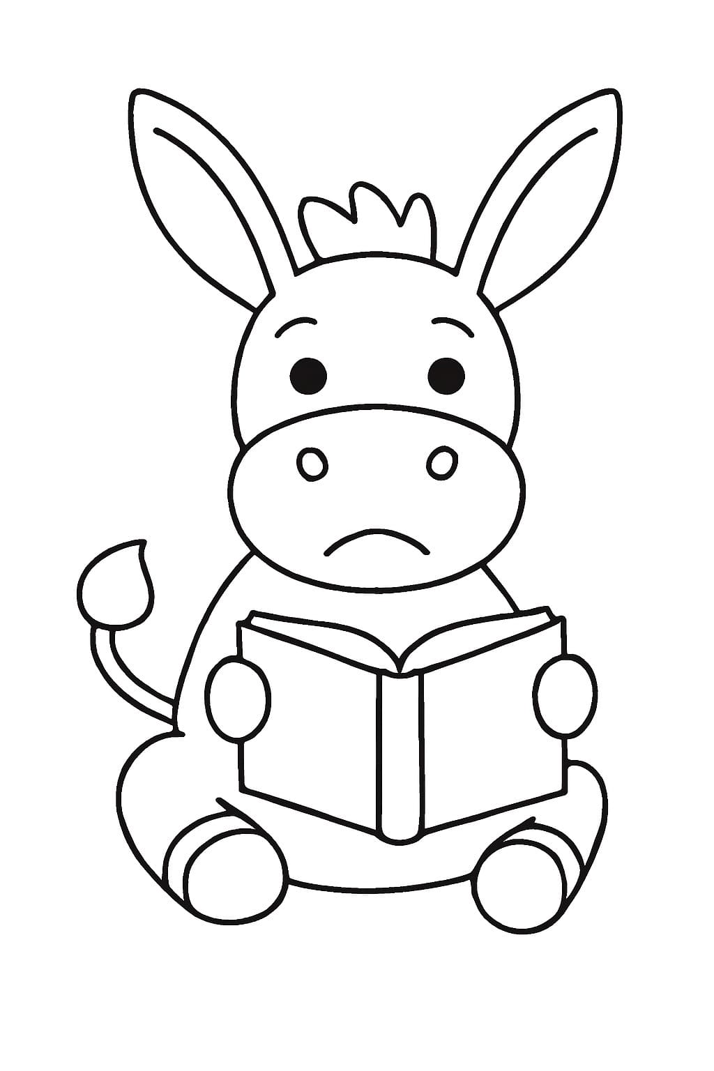 이미지 당나귀 책을 읽다