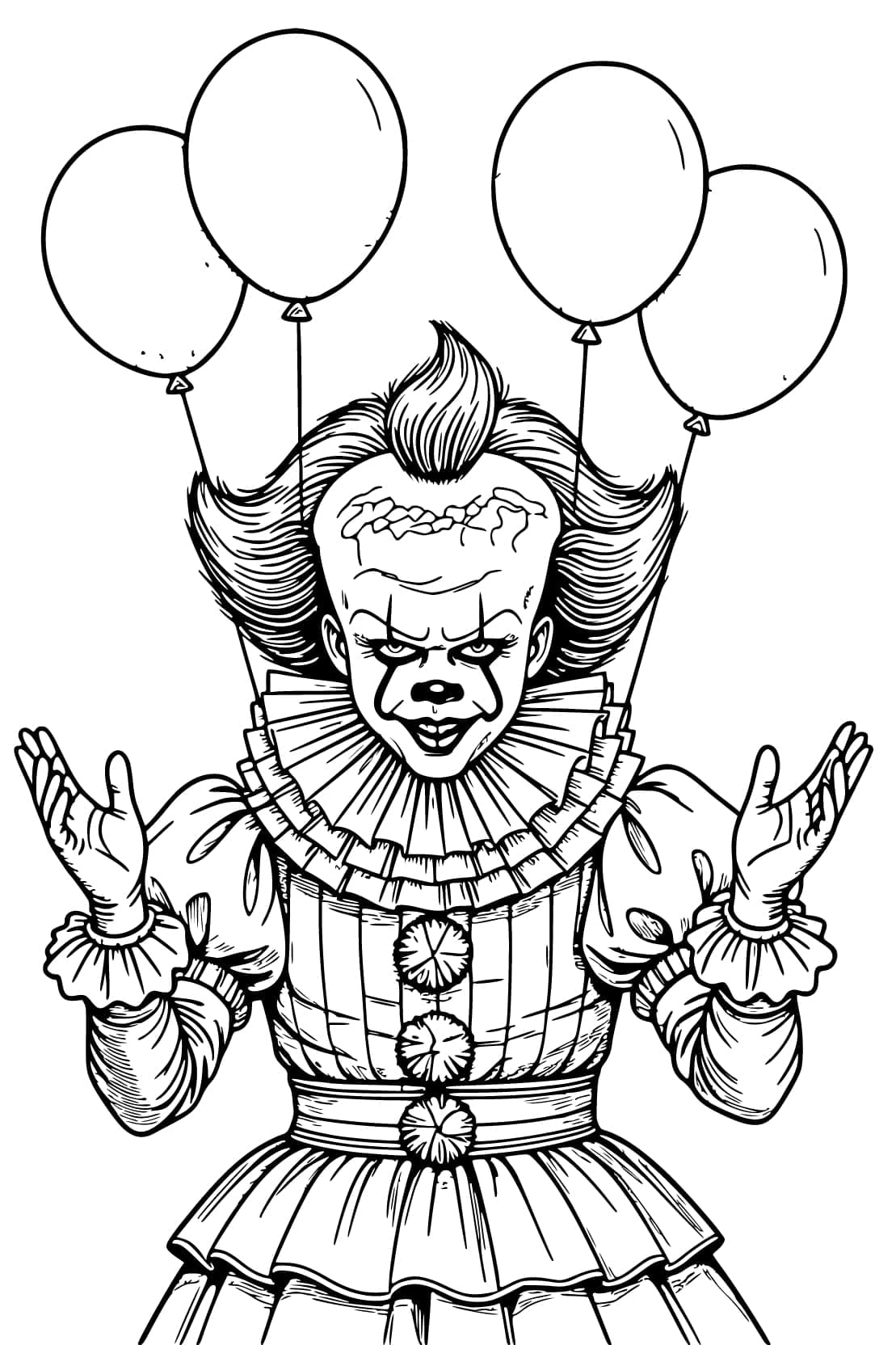 이미지 페니와이즈 인쇄 가능 색칠 이미지 페니와이즈 인쇄 가능