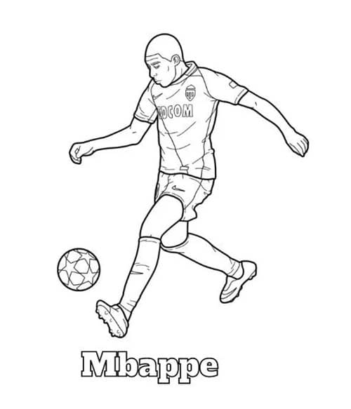 킬리안 음바페 축구를 하다 색칠 킬리안 음바페 축구를 하다