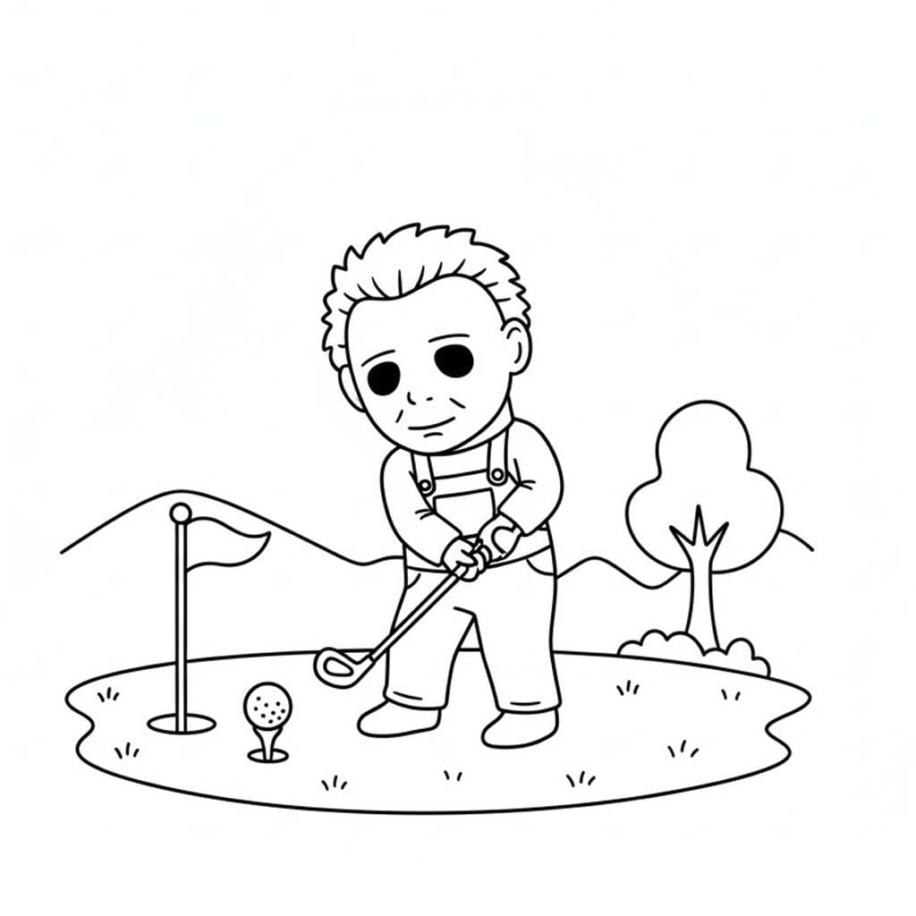 마이클 마이어스 골프를 치다 색칠 마이클 마이어스 골프를 치다