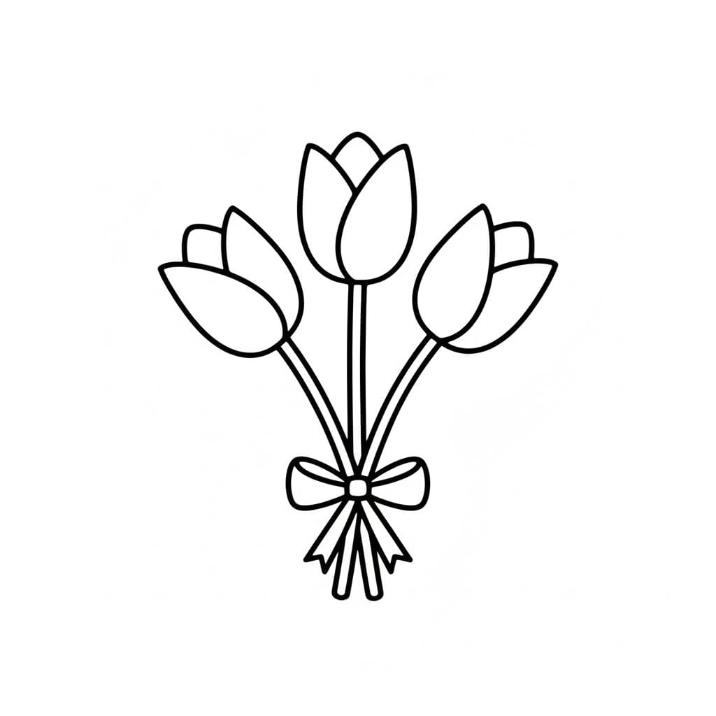 튤립 이미지 단순한