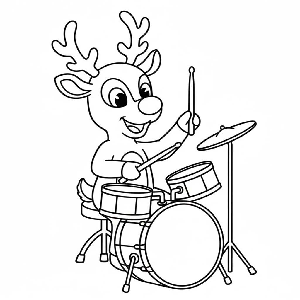 드럼 연주하기 루돌프