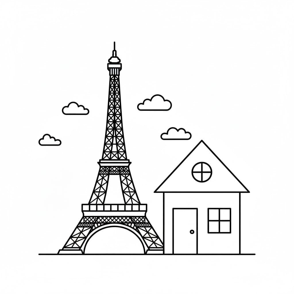 에펠탑 이미지 단순한