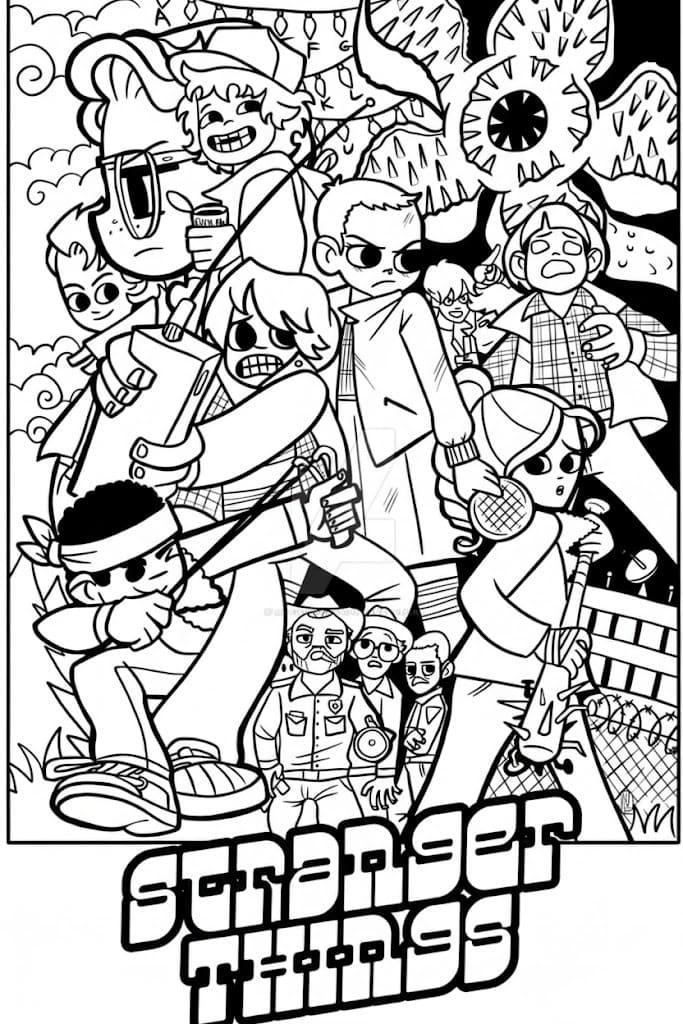 기묘한 이야기 색칠하기놀이