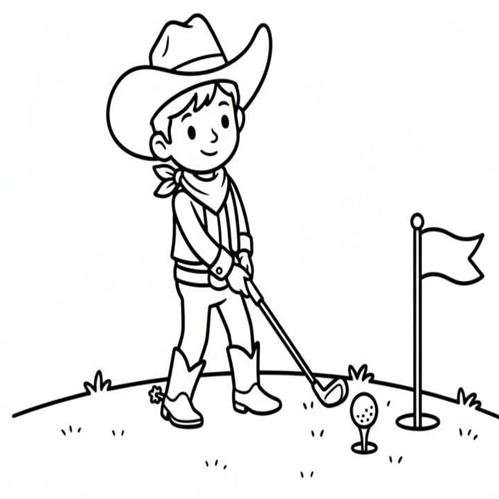 골프를 치다 카우보이