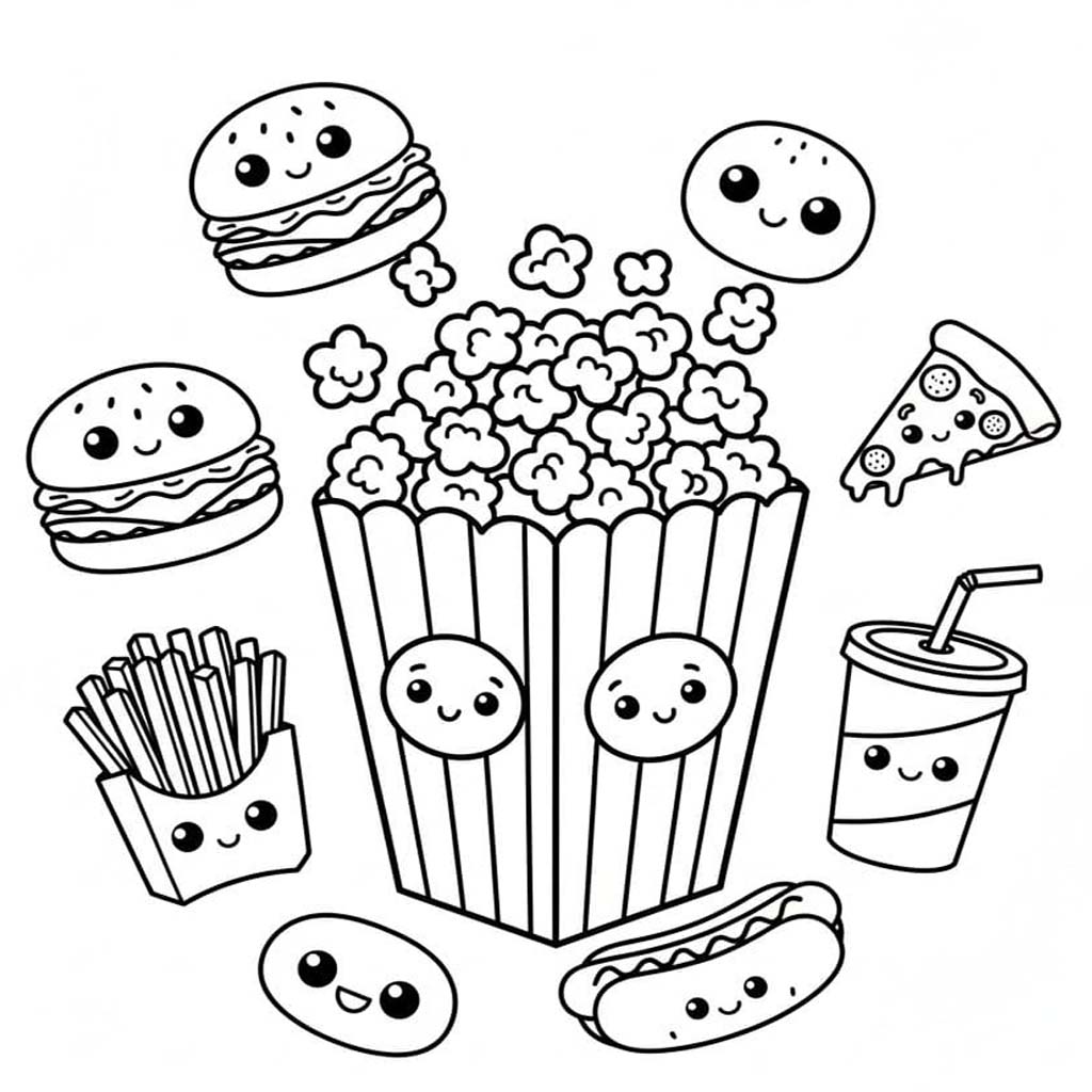 팝콘 이미지 쉬운