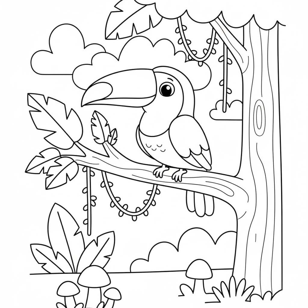 숲 속에서 투칸