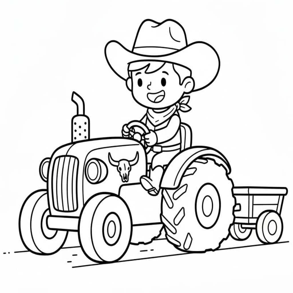 트랙터 운전하기 카우보이