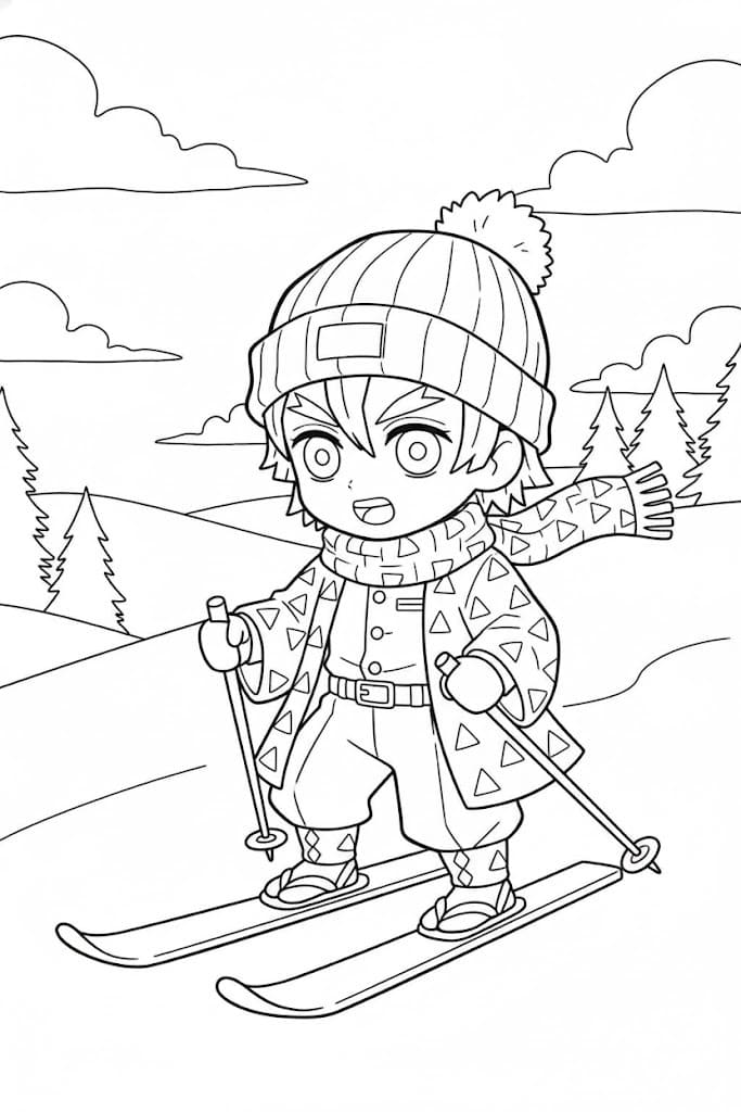 아가츠마 젠이츠 스키 타기