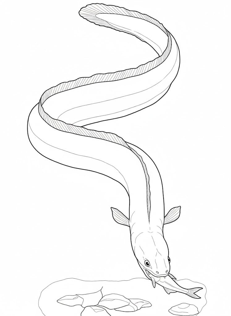 단순한 그리다 뱀장어