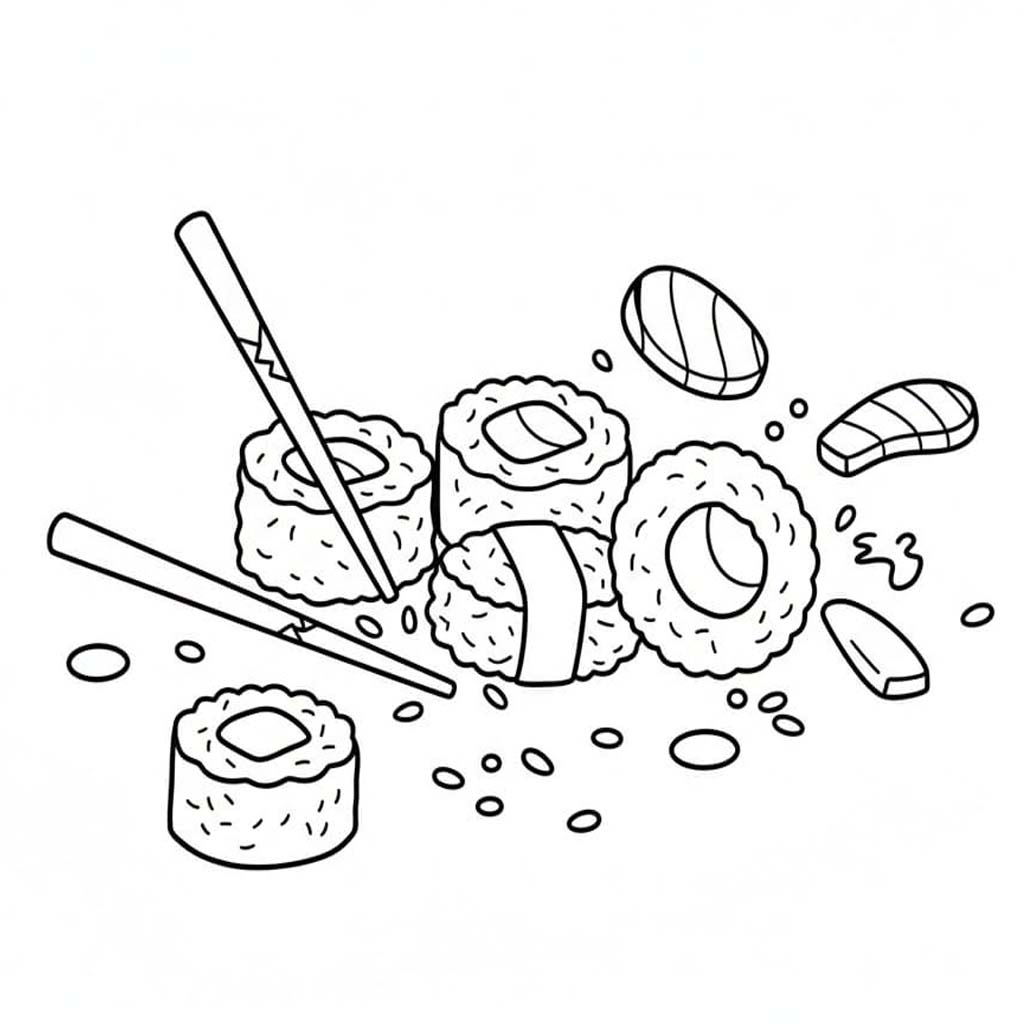 그림 스시 무료로 인쇄 가능