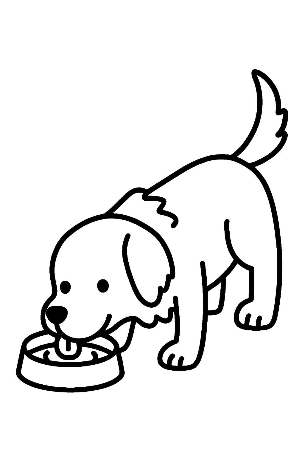 골든 리트리버 먹다