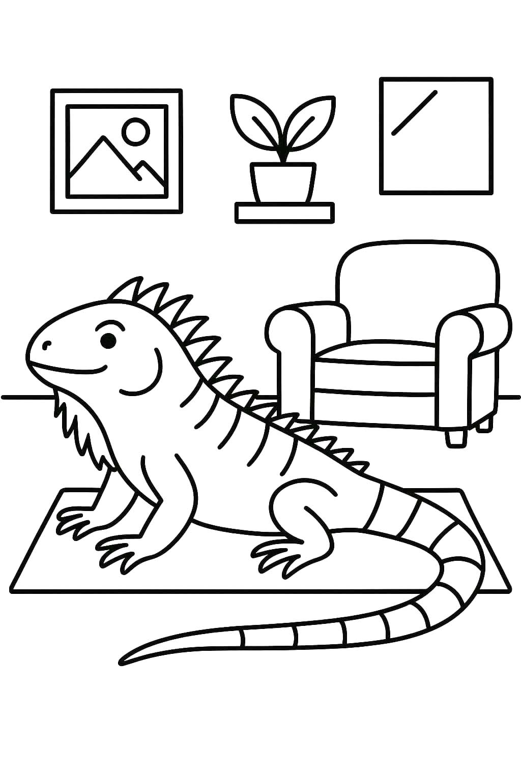 인쇄 가능 그리다 이구아나