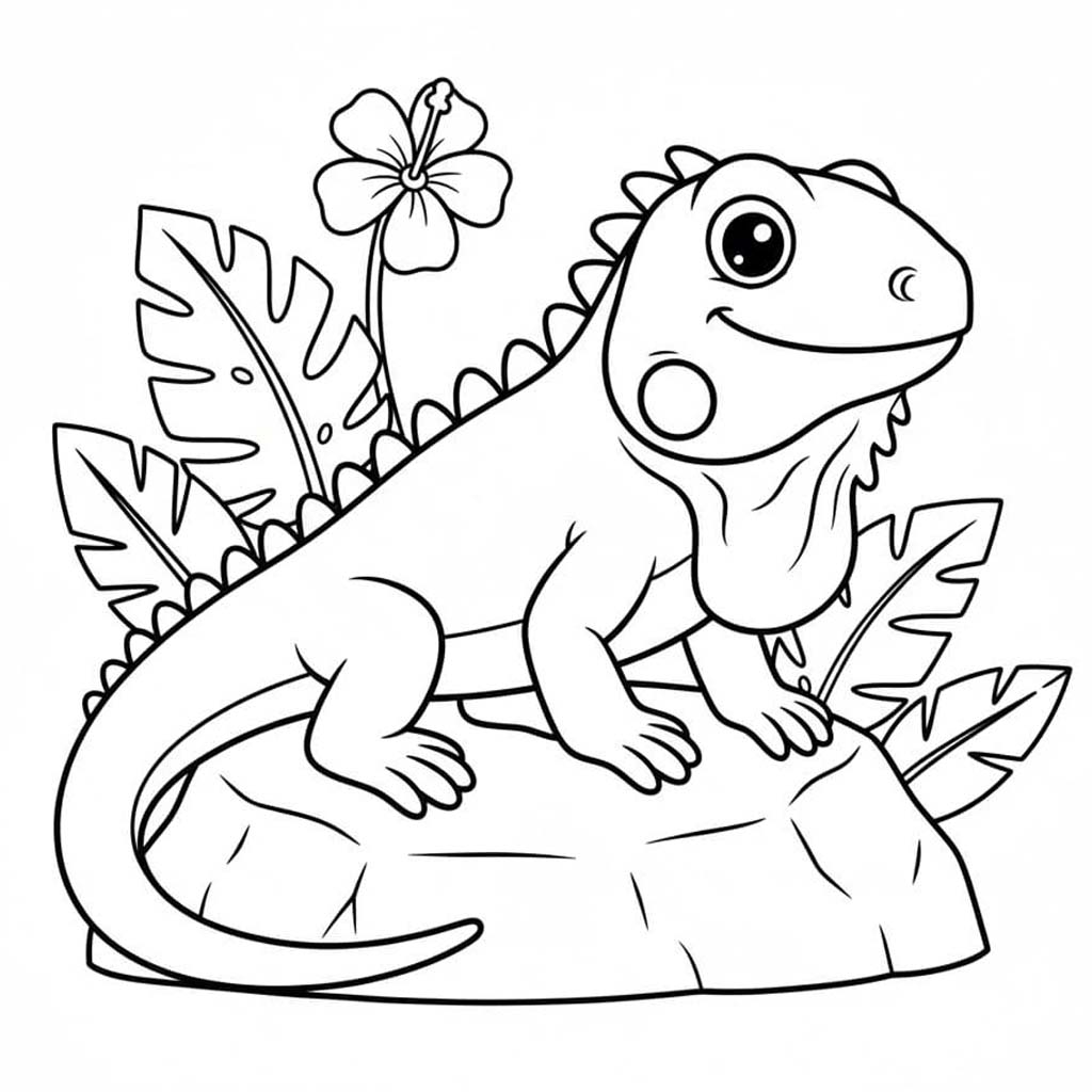 인쇄 그리다 이구아나