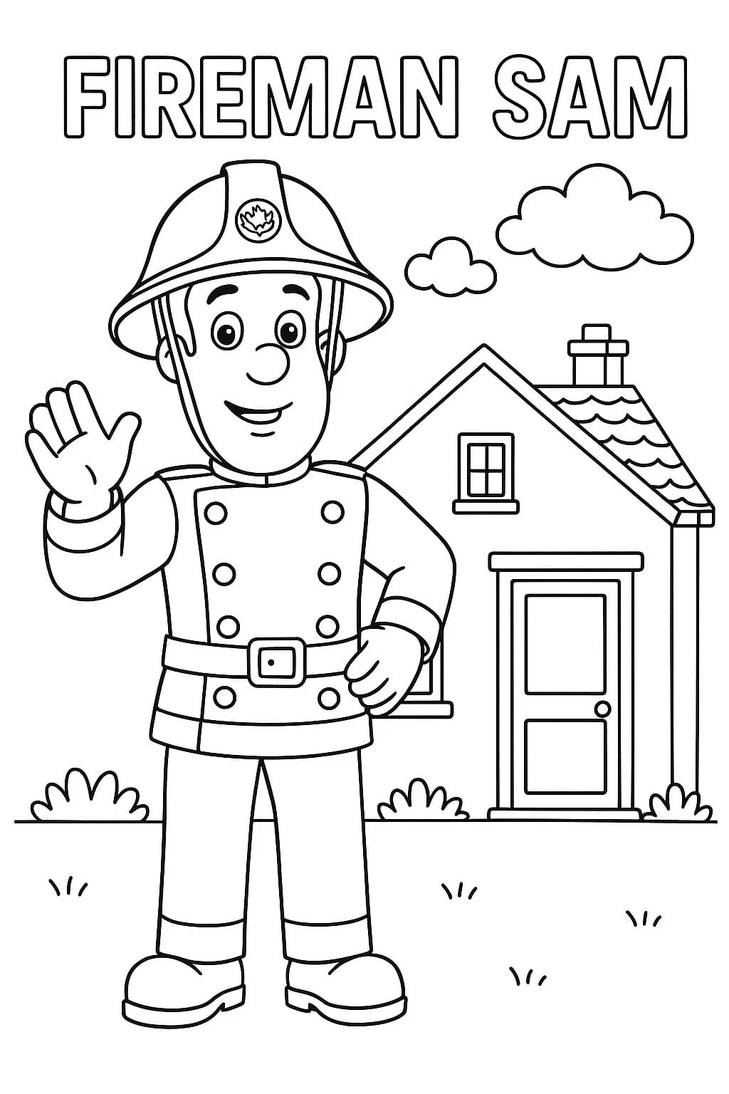 무료로 인쇄 가능 그리다 출동! 소방관 샘