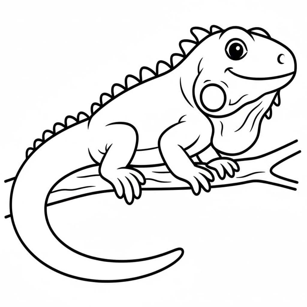 무료로 인쇄 가능 그리다 이구아나